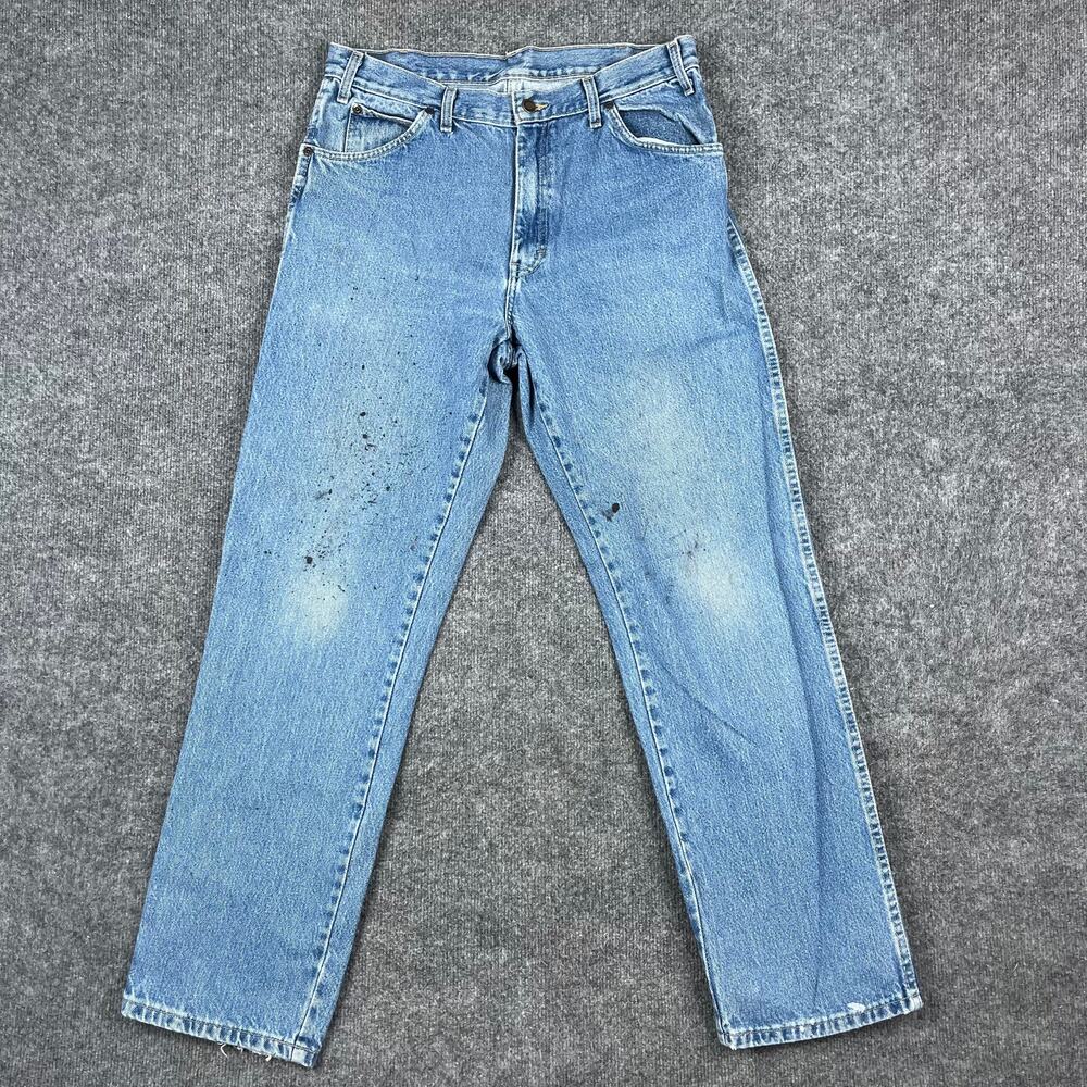 Dickies Jeans Mens Size 34x31 Blue Straight Leg Workwear Carpenter Denim‎